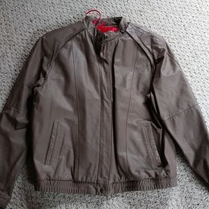 Vintage leather jacket tan with zip out lining NEW